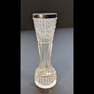 Antique Sterling Silver & Cut Glass Bud Vase by CC MAY & SONS anchor,lion,h mark